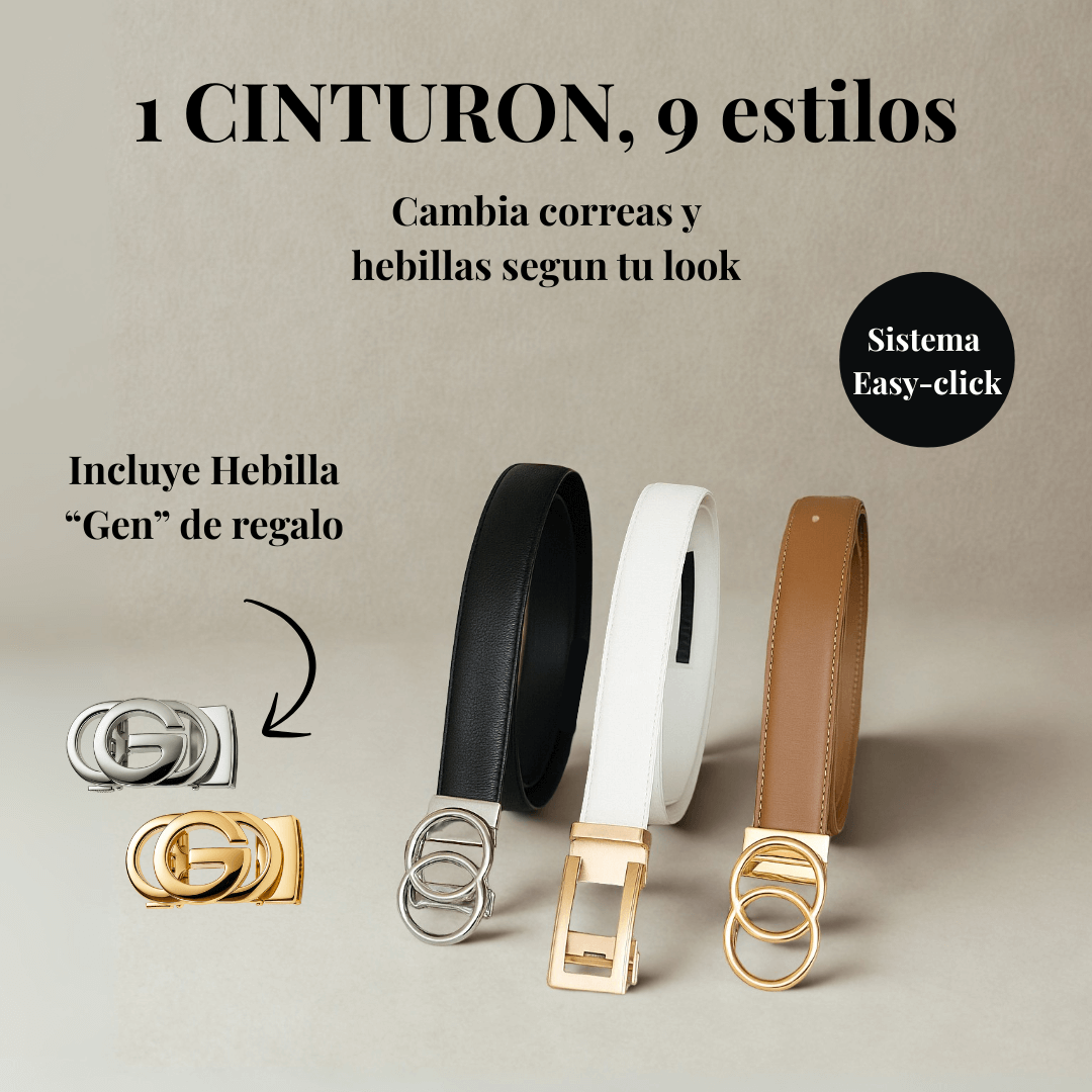 Cinturón BÉLTYCA: Automático de cuero Easy-click + Hebilla extra + caja de regalo GRATIS