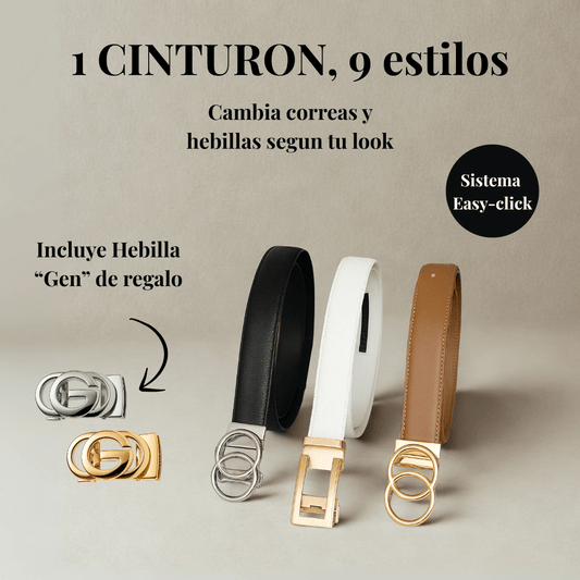 Cinturón BÉLTYCA: Automático de cuero Easy-click + Hebilla extra + caja de regalo GRATIS
