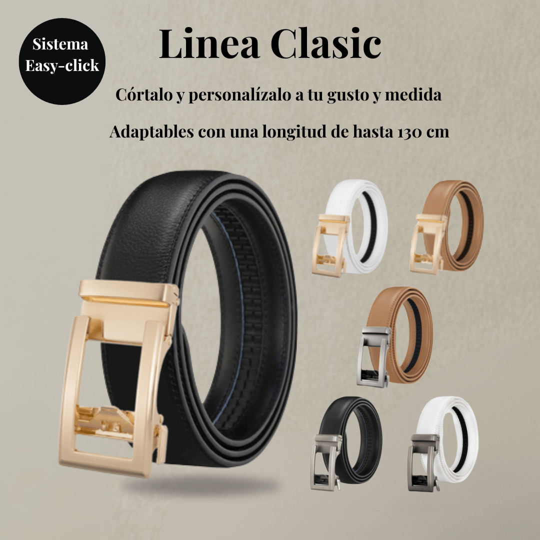 Cinturón BÉLTYCA: Automático de cuero Easy-click + Hebilla extra + caja de regalo GRATIS