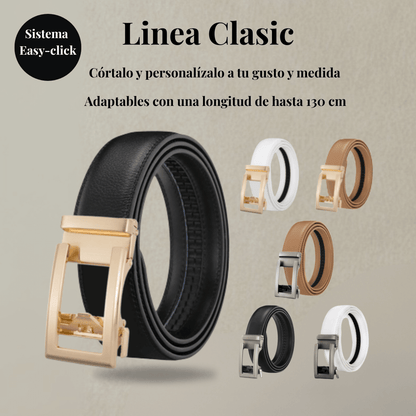Cinturón BÉLTYCA: Automático de cuero Easy-click + Hebilla extra + caja de regalo GRATIS