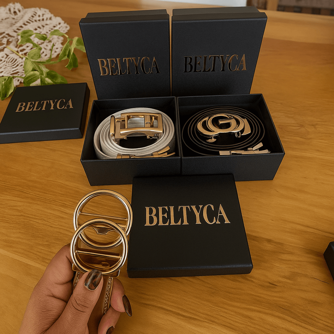 Cinturón BÉLTYCA: Automático de cuero Easy-click + Hebilla extra + caja de regalo GRATIS