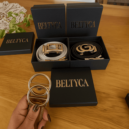 Cinturón BÉLTYCA: Automático de cuero Easy-click + Hebilla extra + caja de regalo GRATIS